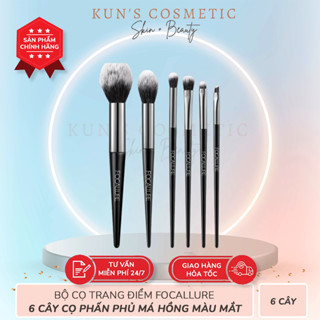 Bộ Cọ Trang Điểm FOCALLURE 6 Cây Cọ Phấn Phủ Má Hồng Màu Mắt