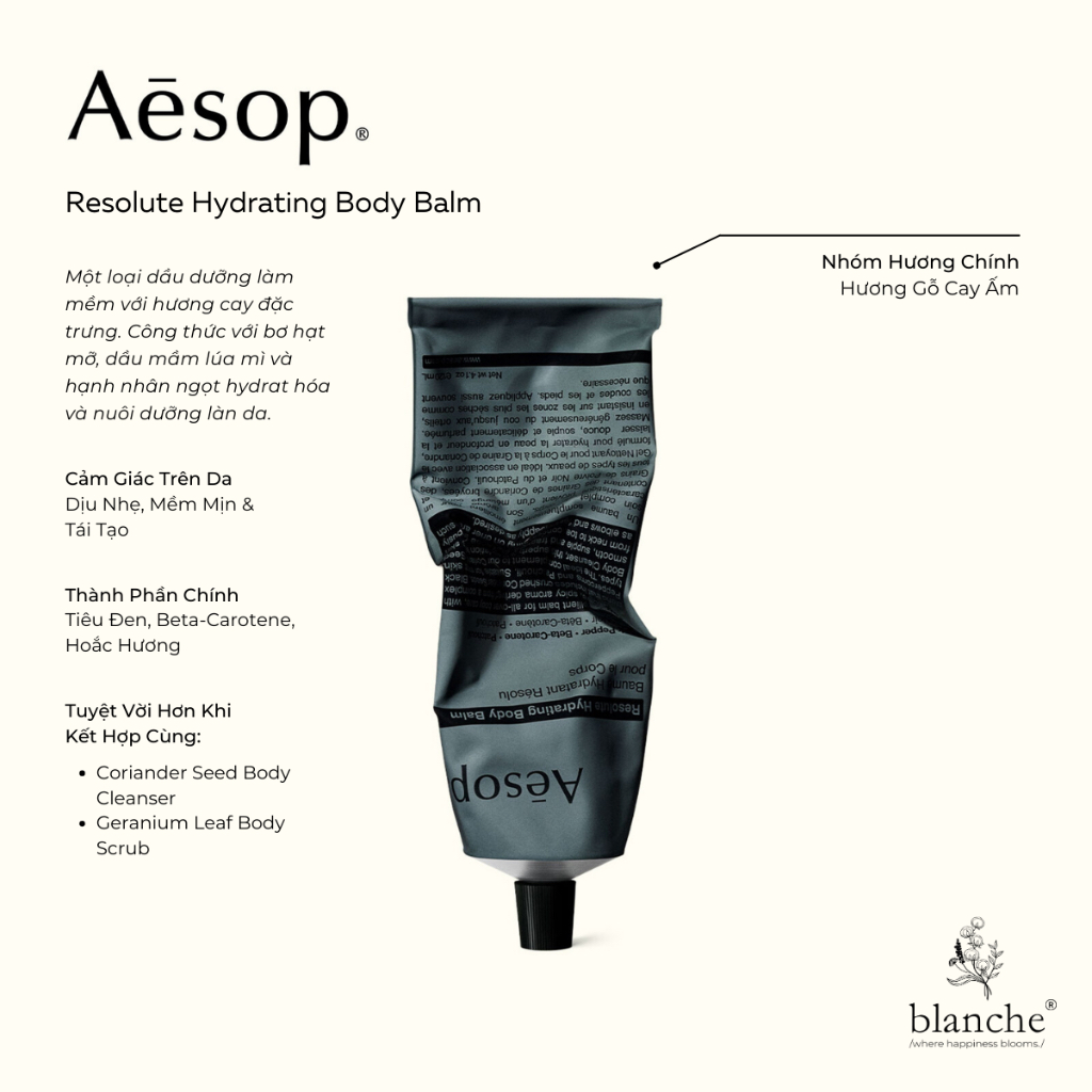 Kem Dưỡng Thể Aesop Body Balm 100ml Rind Concentrate, Rejuvenate Intensive