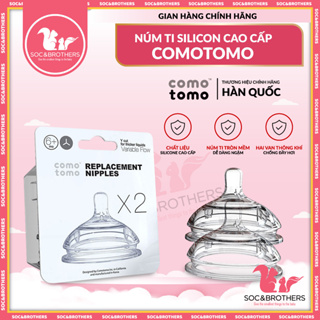 Núm ti thay thế bình sữa comotomo - chất liệu silicon siêu mềm - tách lẻ núm