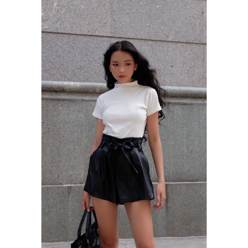 Quần da kèm dây belt Làmin