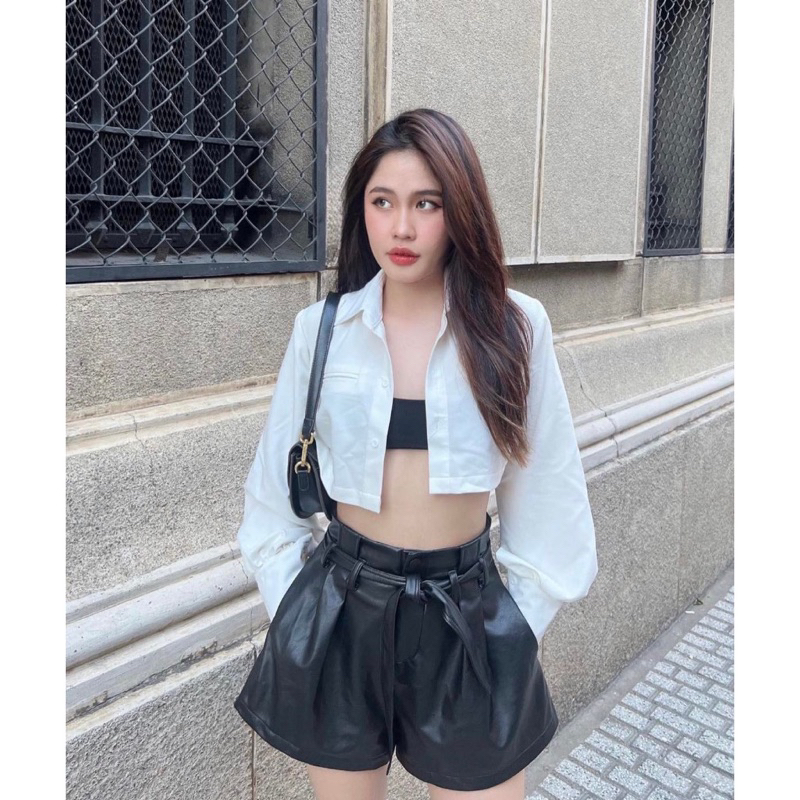 Quần da kèm dây belt Làmin