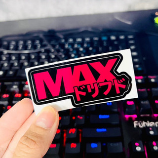 Tem Logo Sticker Chữ MAX Màu Hồng Nổi Bật Dán Trang trí Xe, Laptop, Điện thoại, Nón Mũ Bảo Hiêm v.v Decal Chống Thấm