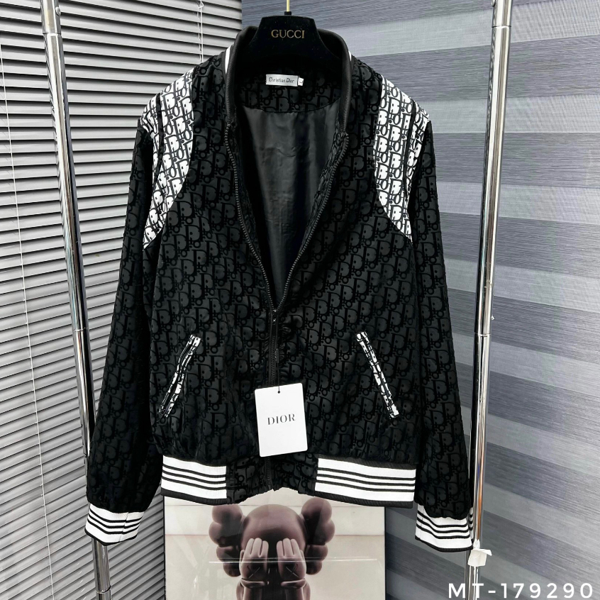 Áo Bomber Di.o. Họa tiết phối sang trọng chất dạ đẹp mã mới Neww 2024 Siêu cấp