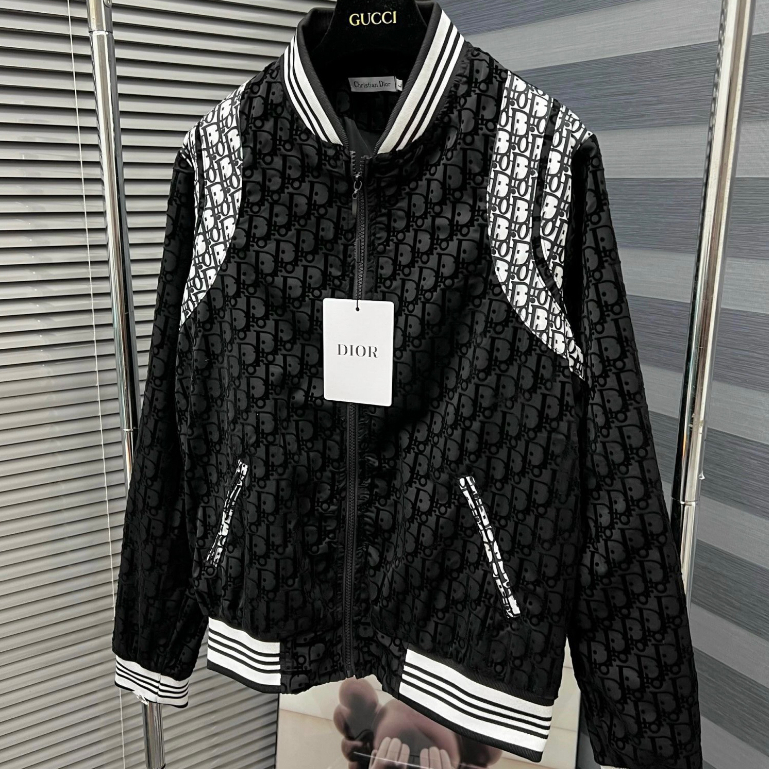 Áo Bomber Di.o. Họa tiết phối sang trọng chất dạ đẹp mã mới Neww 2024 Siêu cấp