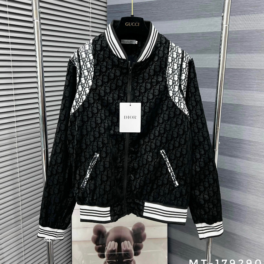 Áo Bomber Di.o. Họa tiết phối sang trọng chất dạ đẹp mã mới Neww 2024 Siêu cấp