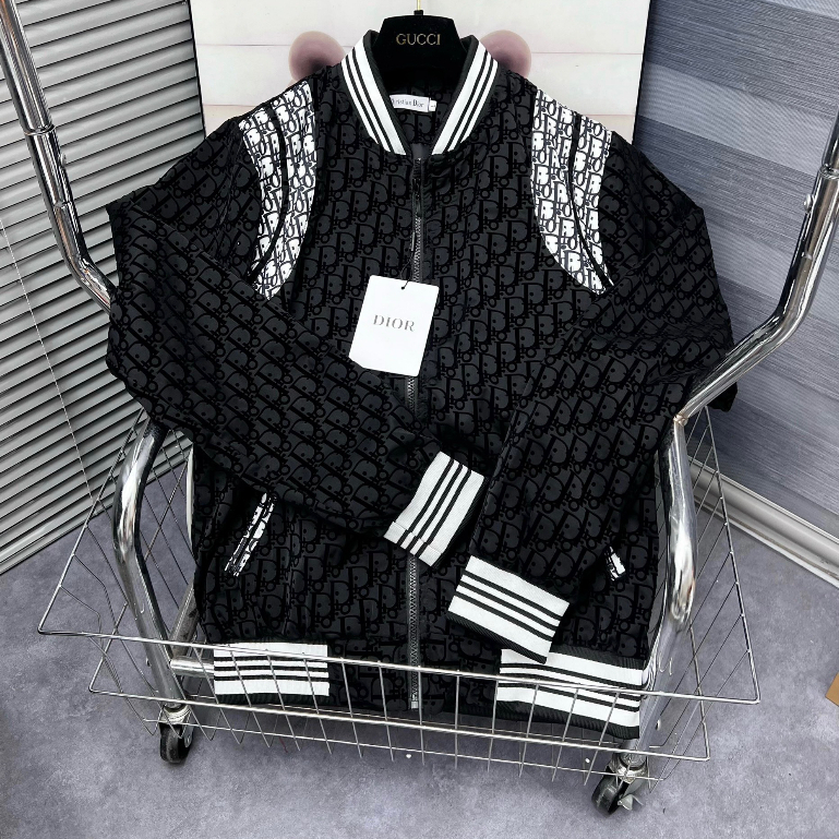 Áo Bomber Di.o. Họa tiết phối sang trọng chất dạ đẹp mã mới Neww 2024 Siêu cấp