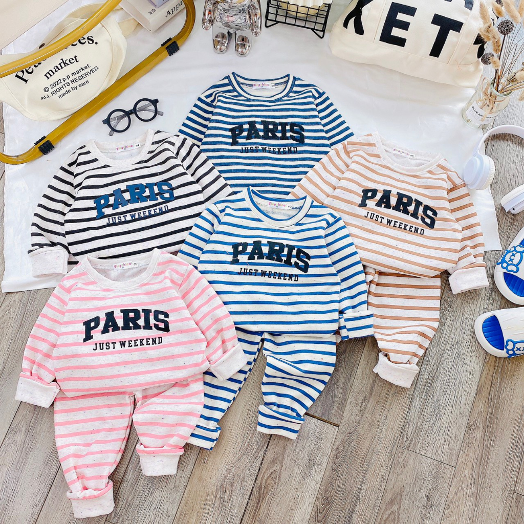 Bộ Quần Áo Thu Đông Nỉ Da Cá, mềm mịn, giữ nhiệt tốt, cho bé trai bé gái BD32