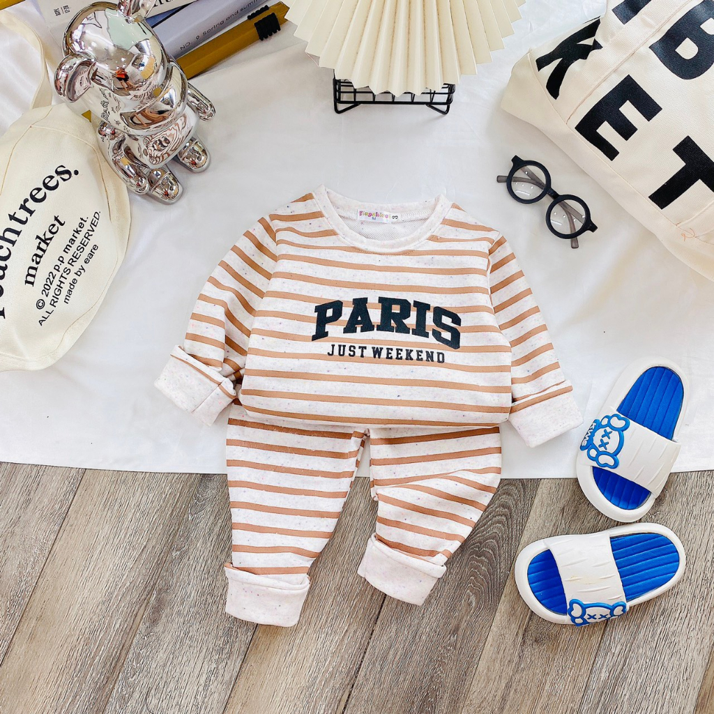 Bộ Quần Áo Thu Đông Nỉ Da Cá, mềm mịn, giữ nhiệt tốt, cho bé trai bé gái BD32