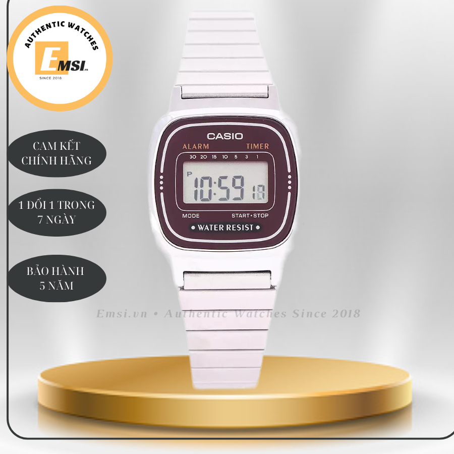 Đồng hồ Casio Digital LA670WA-4DF - Nữ - Quartz (Pin) - Chính hãng