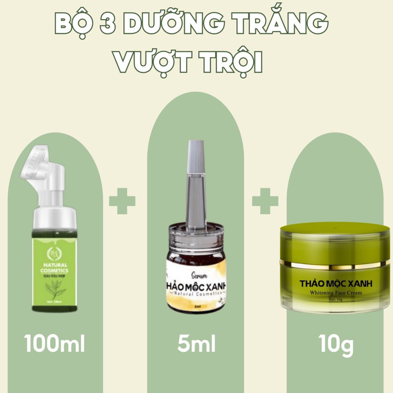 Bộ 3 Thảo Mộc Xanh ( 1 SRM - 1 Face - 1 vàng)