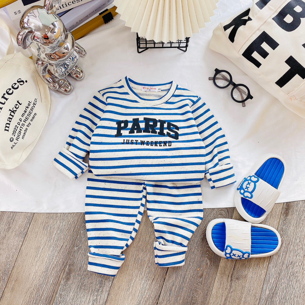 Bộ Quần Áo Thu Đông Nỉ Da Cá, mềm mịn, giữ nhiệt tốt, cho bé trai bé gái BD32