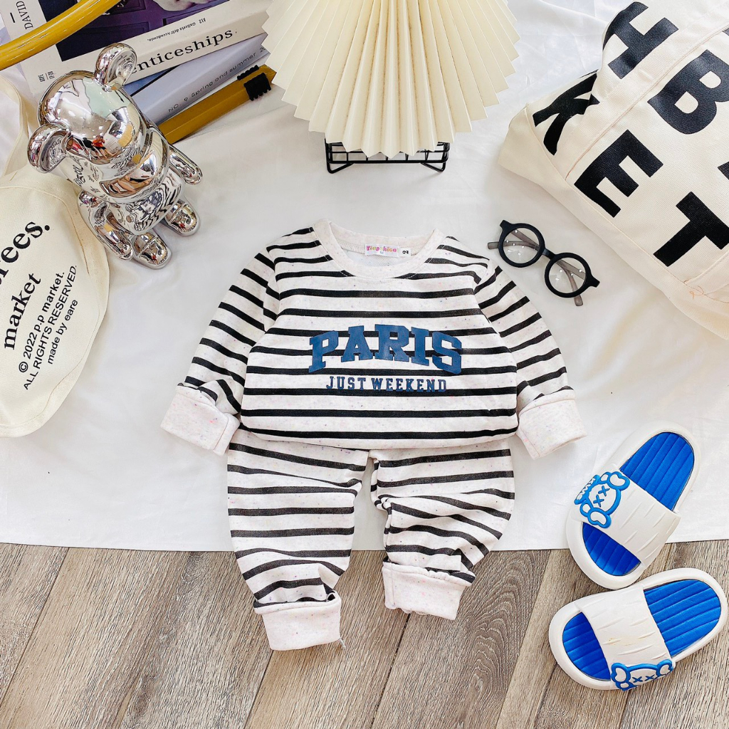 Bộ Quần Áo Thu Đông Nỉ Da Cá, mềm mịn, giữ nhiệt tốt, cho bé trai bé gái BD32