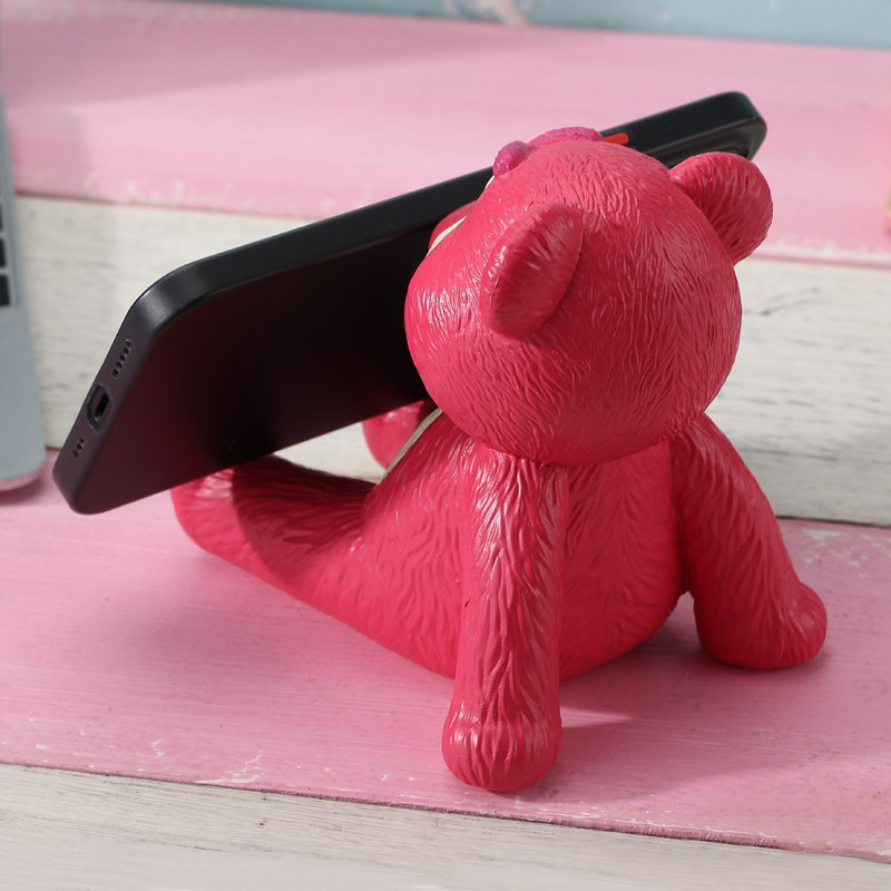 Giá Đỡ Điện Thoại Để Bàn Hình Chú Gấu Và Dâu Tây Dễ Thương