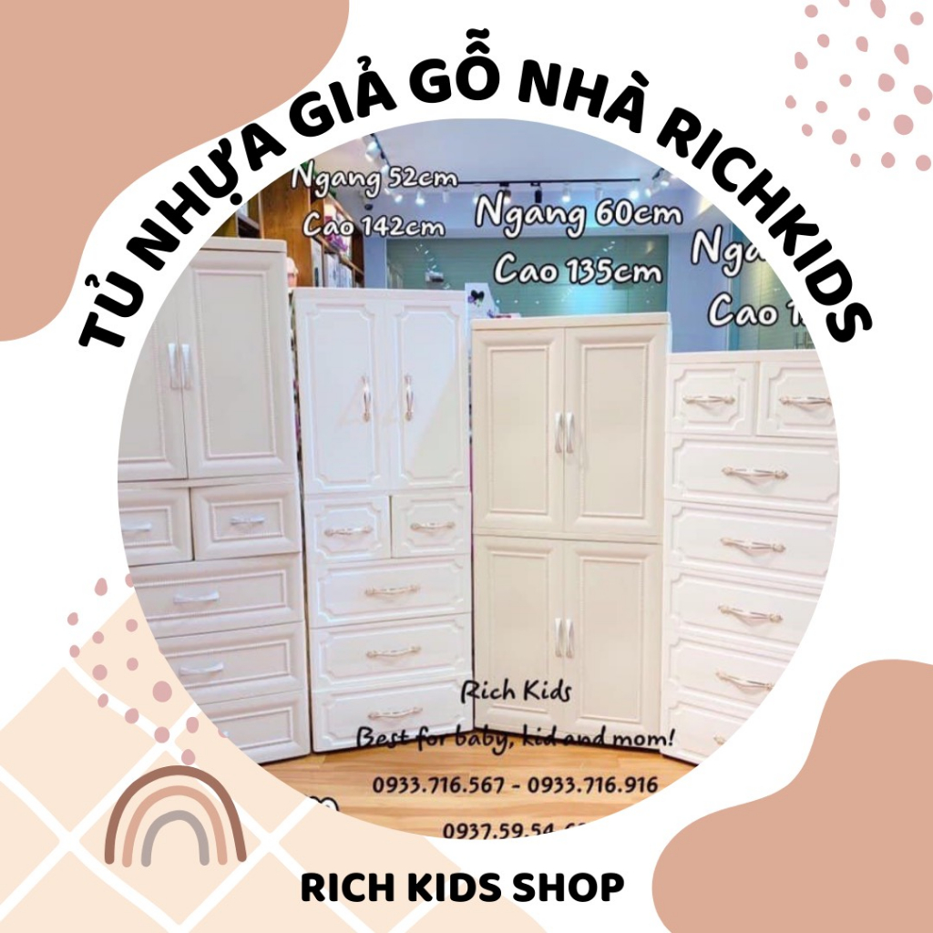 Tủ nhựa giả vân gỗ Holla cực xinh best seller cho bé