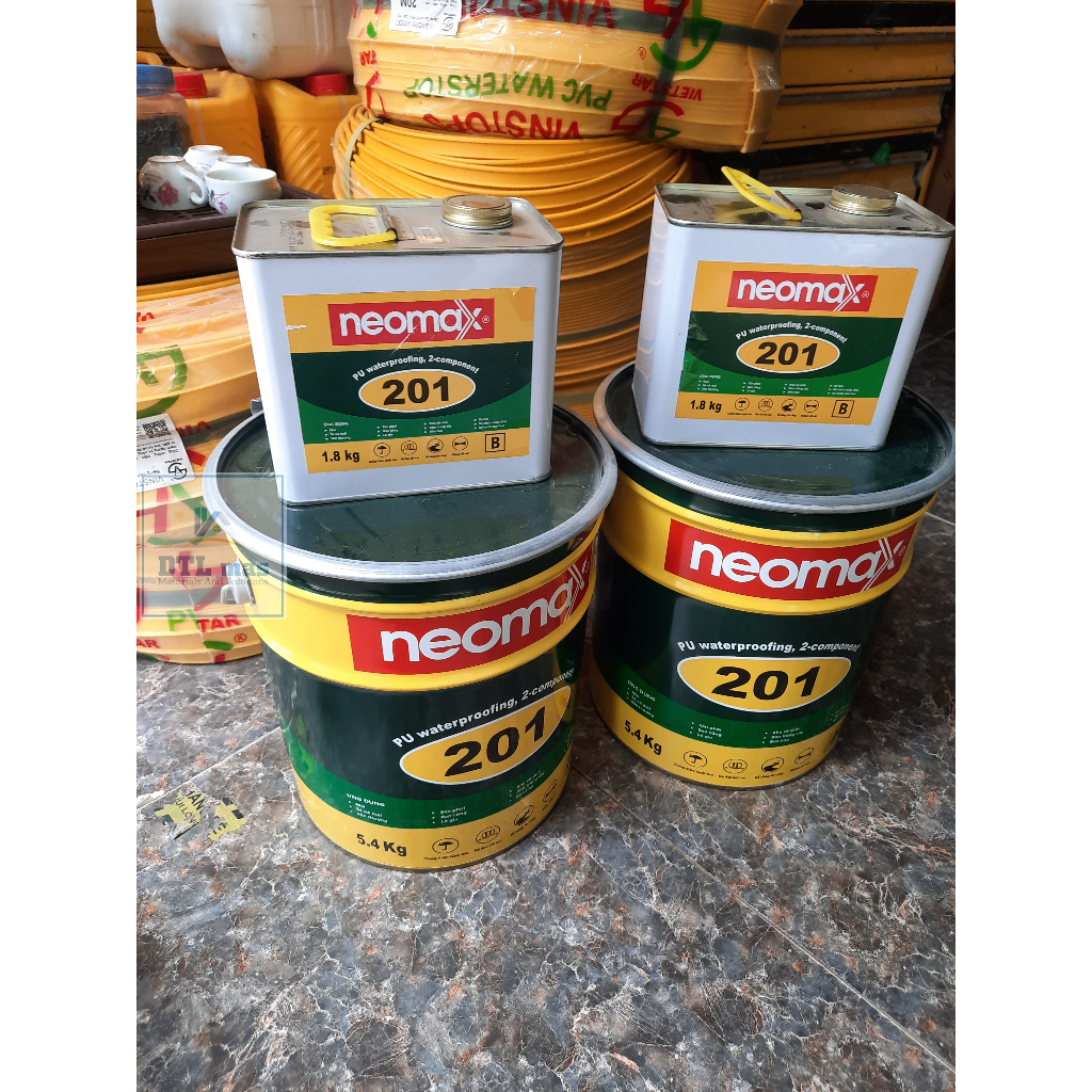 Neomax® 201 Bộ 7.2Kg Chống thấm cho Mái, sê nô mái, sân thượng, sân phơi, ban công, chống thấm phủ t