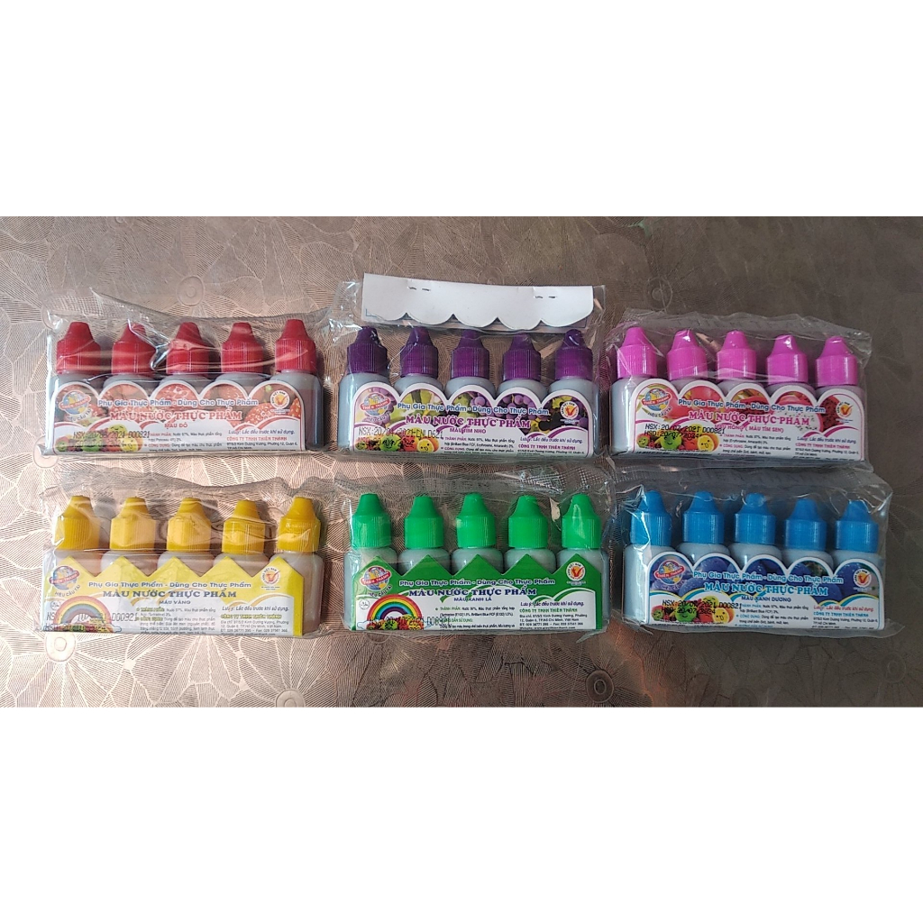 Bộ 5 màu nước thực phẩm Thiên thanh