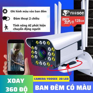 Camera Ngoài Trời Thân Xoay 360 độ Yoosee 5MPX ngoài trời 20 Led, Đàm thoại 2 chiều ban đêm có màu