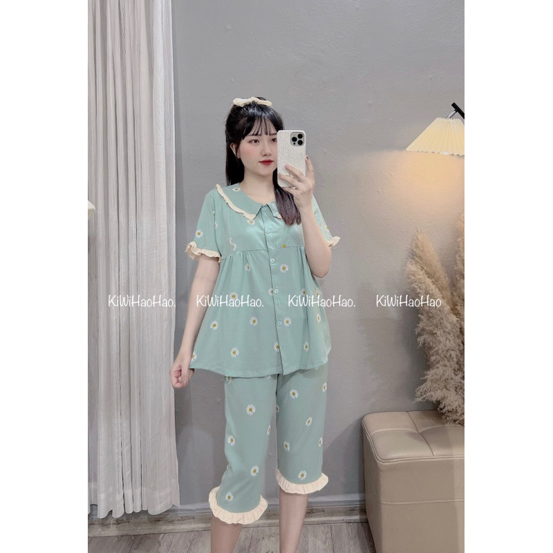 BỘ BẦU -BỘ SAU SINH-COTTONG LỬNG HOA CÚC-2 màu