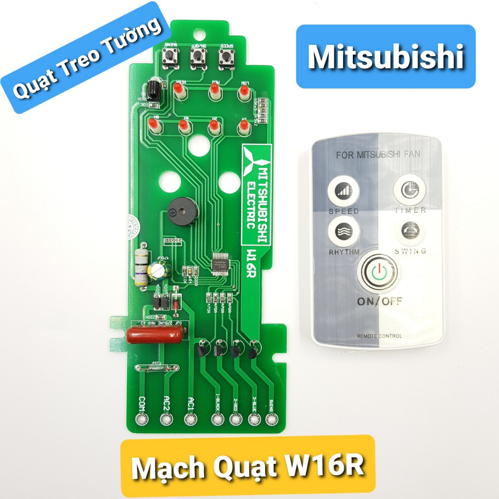 Bo mạch quạt mitsubishi W16RT W16-RT mạch quạt treo tường - ShopBaoAnh