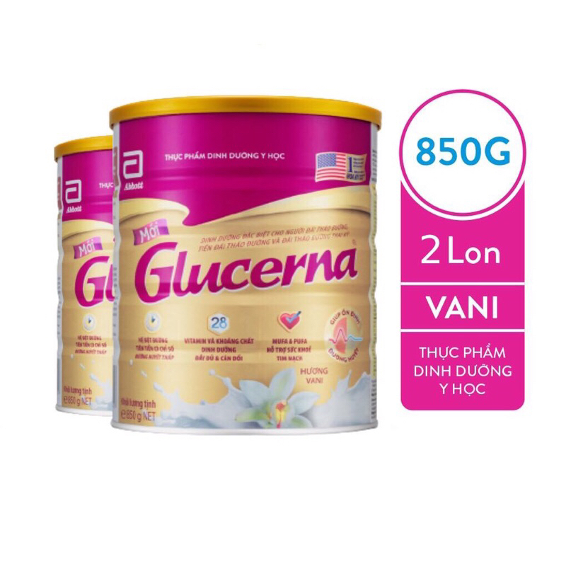 Combo 2 lon glucerna 850g hương vani
