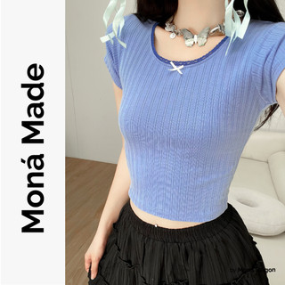 Áo thun gân croptop form ôm dài moná - sasa ver 2
