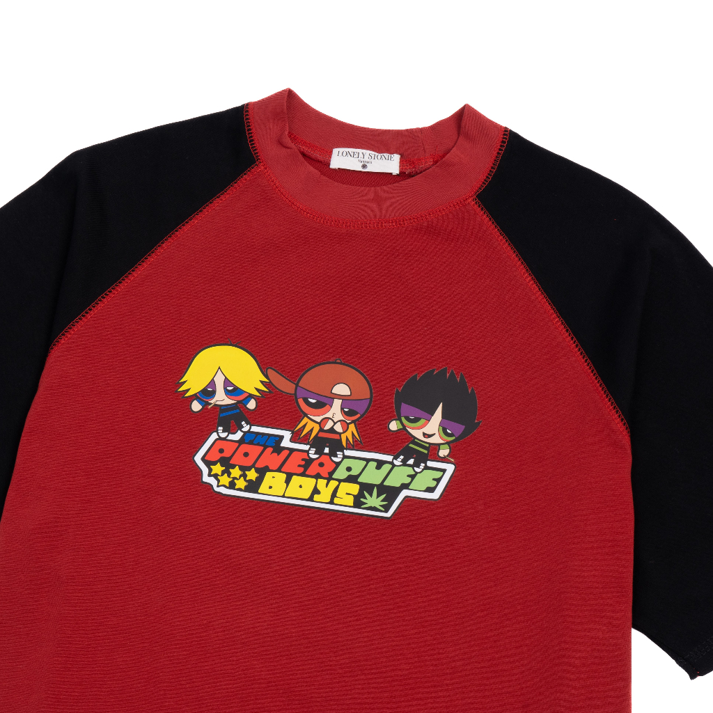 Áo Phông/ POWERPUFF BOY Màu Đỏ/Đen/Be - Chất Liệu Cotton Form Unisex Dáng Xuông Cho Nam