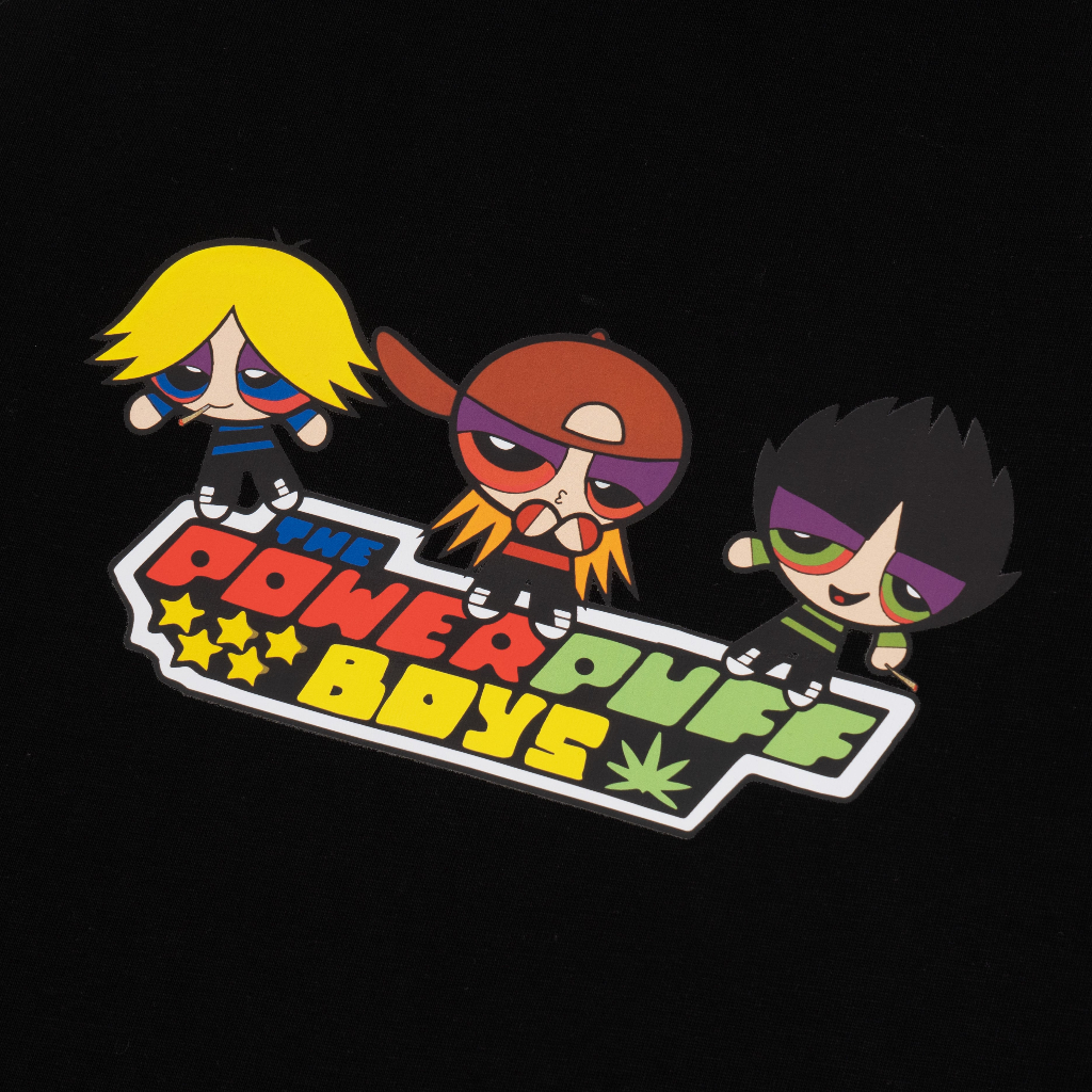 Áo Phông/ POWERPUFF BOY Màu Đỏ/Đen/Be - Chất Liệu Cotton Form Unisex Dáng Xuông Cho Nam