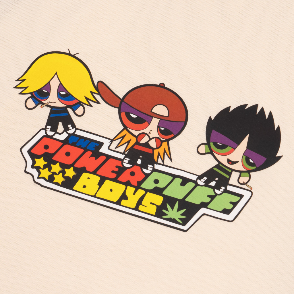 Áo Phông/ POWERPUFF BOY Màu Đỏ/Đen/Be - Chất Liệu Cotton Form Unisex Dáng Xuông Cho Nam