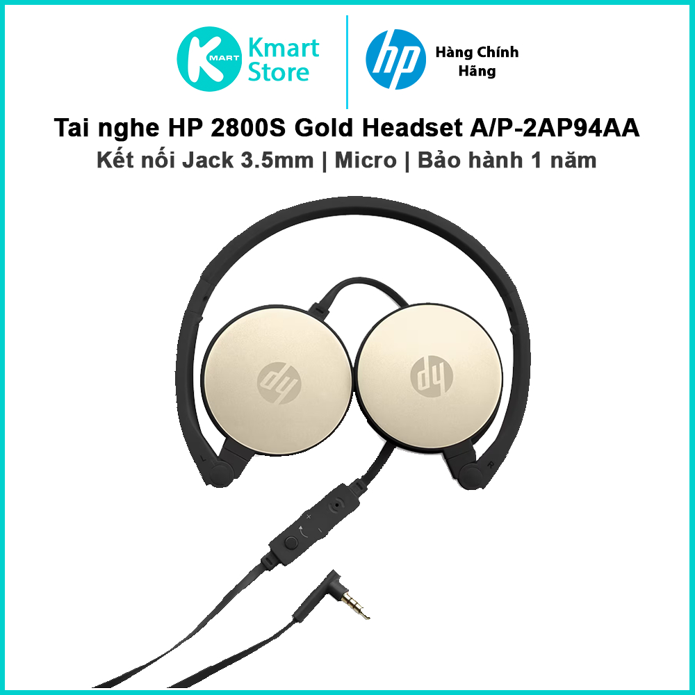 Tai nghe HP 2800S Gold Headset A/P-2AP94AA - Hàng Chính Hãng