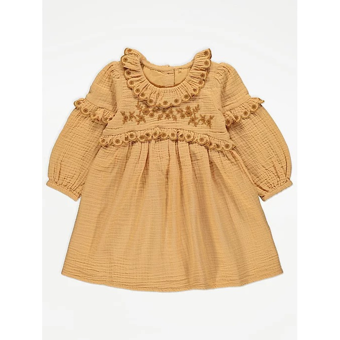 Váy dài tay hoa vàng George_hàng chính hãng authentic