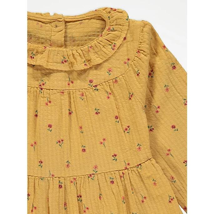 Váy dài tay hoa vàng George_hàng chính hãng authentic