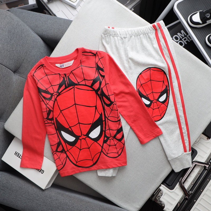 ĐỒ NGỦ SIÊU NHÂN TAY DÀI COTTON MỊN MÁT HÀNG CAO CẤP VNXK