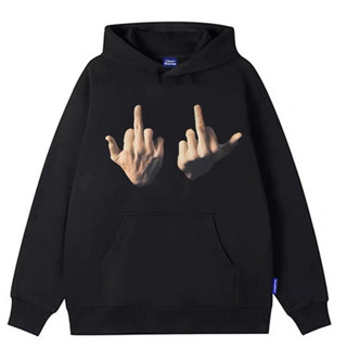 Áo hoodie nam nữ chui đầu mũ 2 lớp có dây kéo form rộng Hupe chất nỉ cotton dày dặn bàn tay in 5D