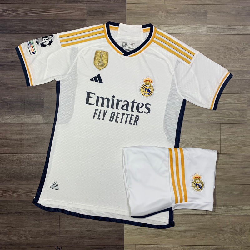 Quần Áo Bóng Đá Real Madrid Sân Nhà 2023/2024 - Vải Polyeste Gai Lỗ