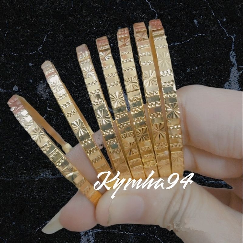 Vòng tay ximen khóa lưỡi gà lấp lánh bản 4li