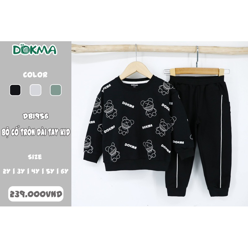 Bộ Dokma dài tay Cotton Organic cho bé trai