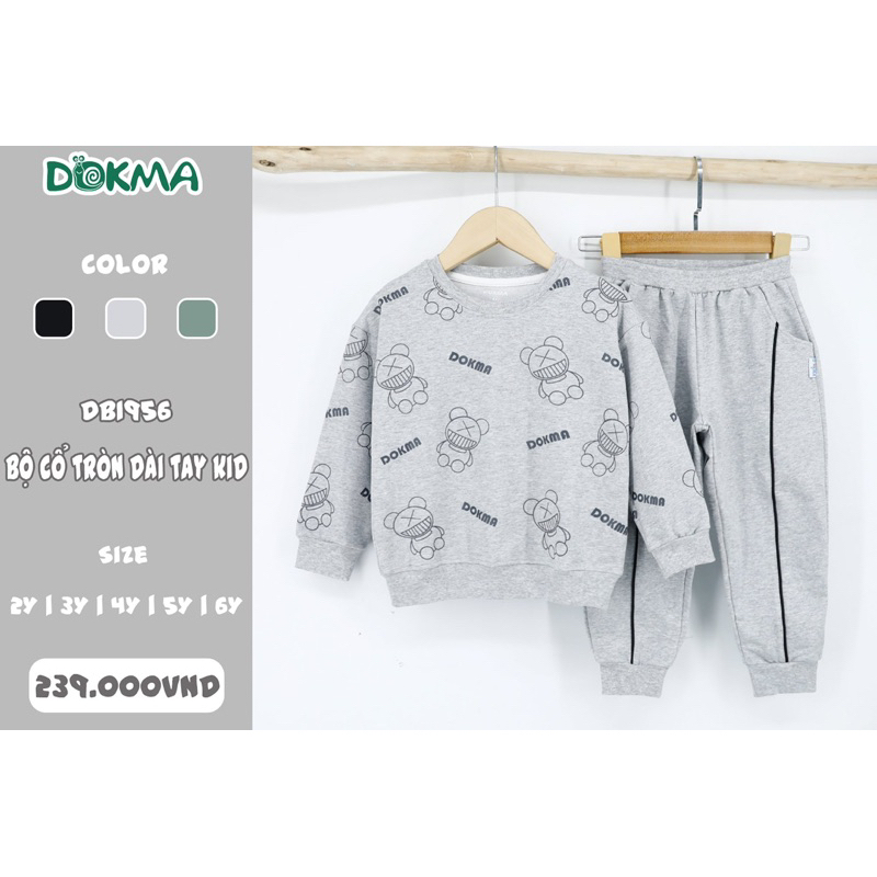 Bộ Dokma dài tay Cotton Organic cho bé trai