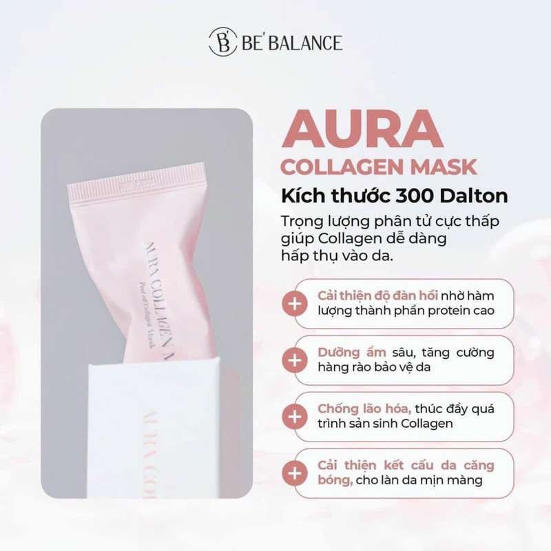 Mặt nạ dưỡng trắng căng bóng Aura Collagen Mask Bebalan'ce 70ml