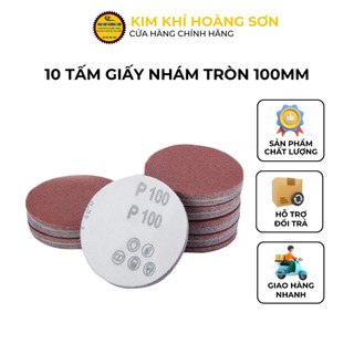 Combo 10 tấm giấy nhám tròn tự dính 100mm độ nhám P40 - P320, Giấy ráp đánh bóng gỗ, sắt, kim loại