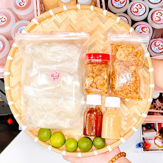 Bánh tráng muối sặc tốp mỡ tặng tốp mỡ da giòn 50gr sốt tắc 70gr và bánh tráng phơi sương 100gr