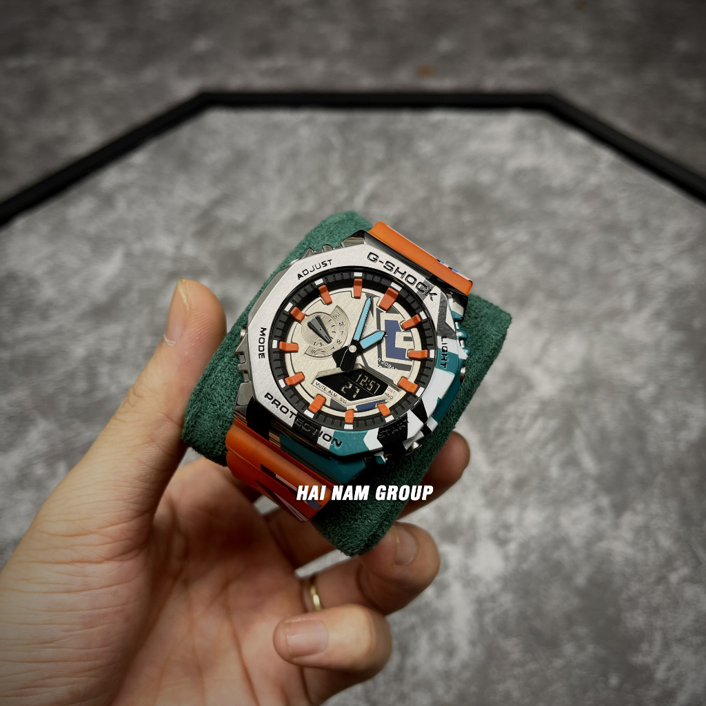 Đồng hồ nam G-SHOCK GM-2100SS-1A Cam Bạc Graffity - Dây nhựa vỏ thép - Bảo hành 2 năm - Full phụ kiện.