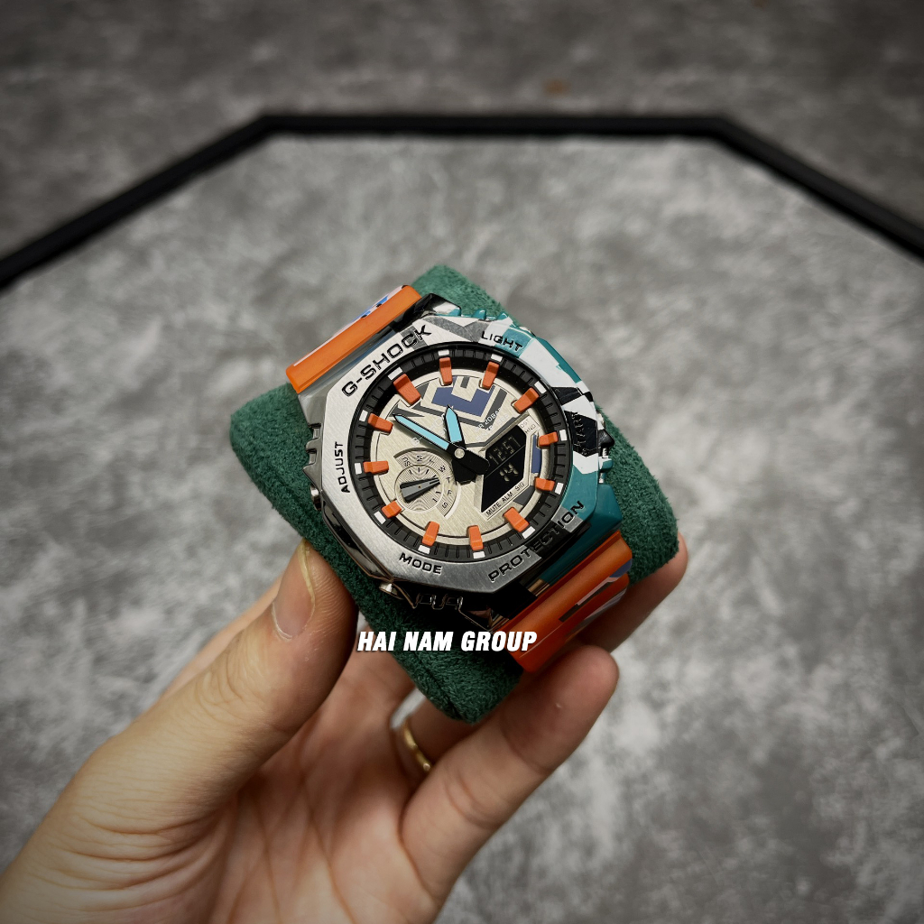 Đồng hồ nam G-SHOCK GM-2100SS-1A Cam Bạc Graffity - Dây nhựa vỏ thép - Bảo hành 2 năm - Full phụ kiện.