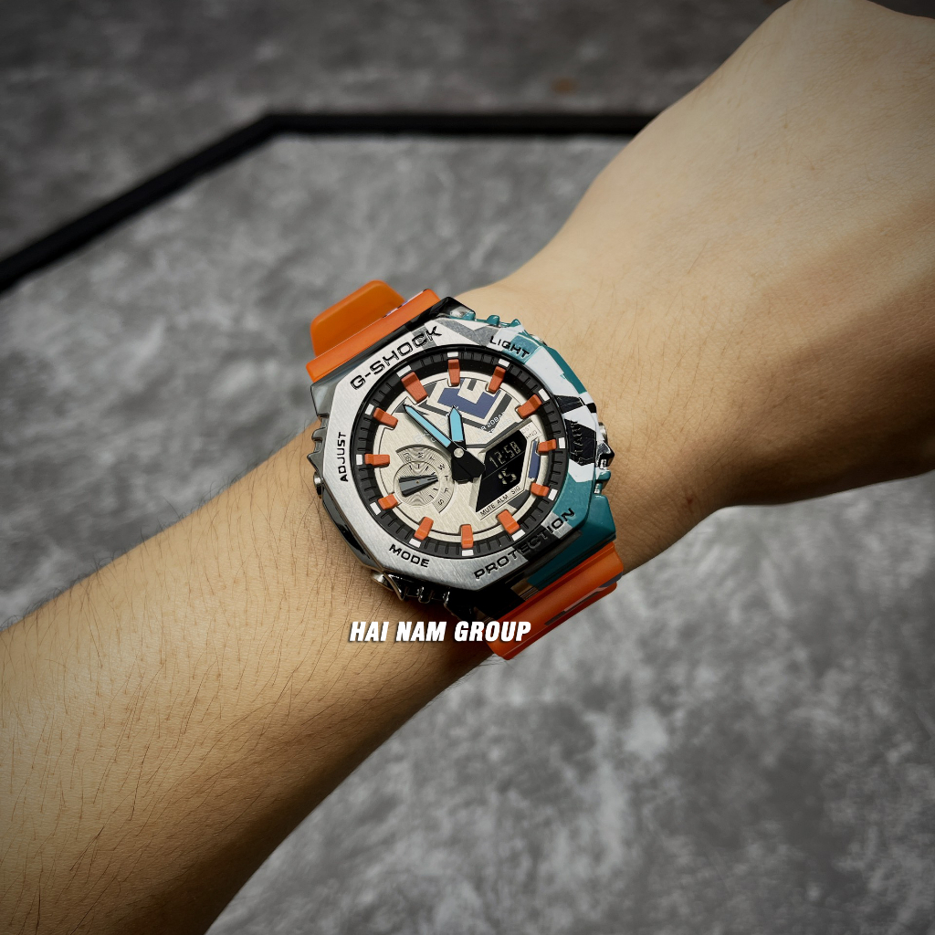 Đồng hồ nam G-SHOCK GM-2100SS-1A Cam Bạc Graffity - Dây nhựa vỏ thép - Bảo hành 2 năm - Full phụ kiện.