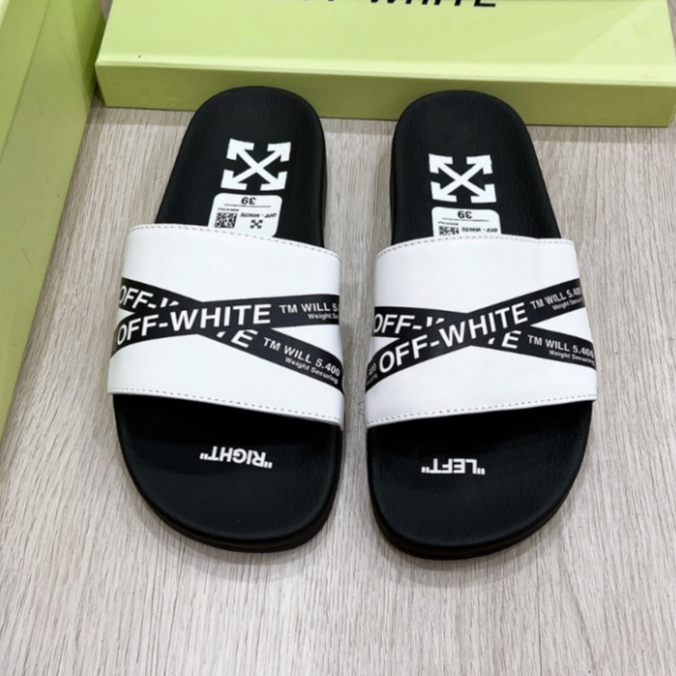 Dép nam quai ngang OFF WHITE iN dây chéo