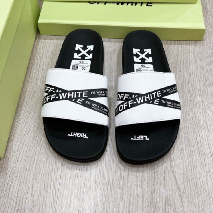 Dép nam quai ngang OFF WHITE iN dây chéo