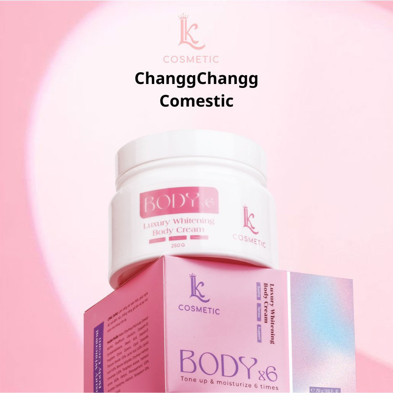 Kem body x6 Linhkool , Kem dưỡng trắng chuyên sâu,dưỡng ẩm,chống nắng da hiệu quả Luxury whitening Body X6 Cream 250G