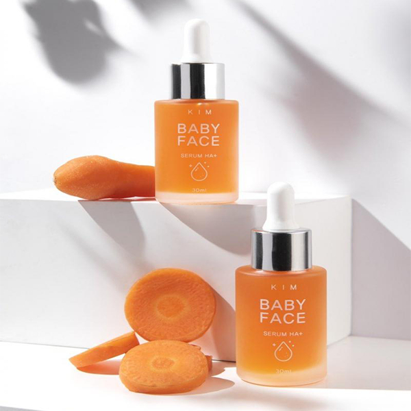 Serum KIM BABY FACE HA+ Dưỡng Trắng Da Mặt Mờ Nám Tàn Nhang Chiết Xuất Cà Rốt