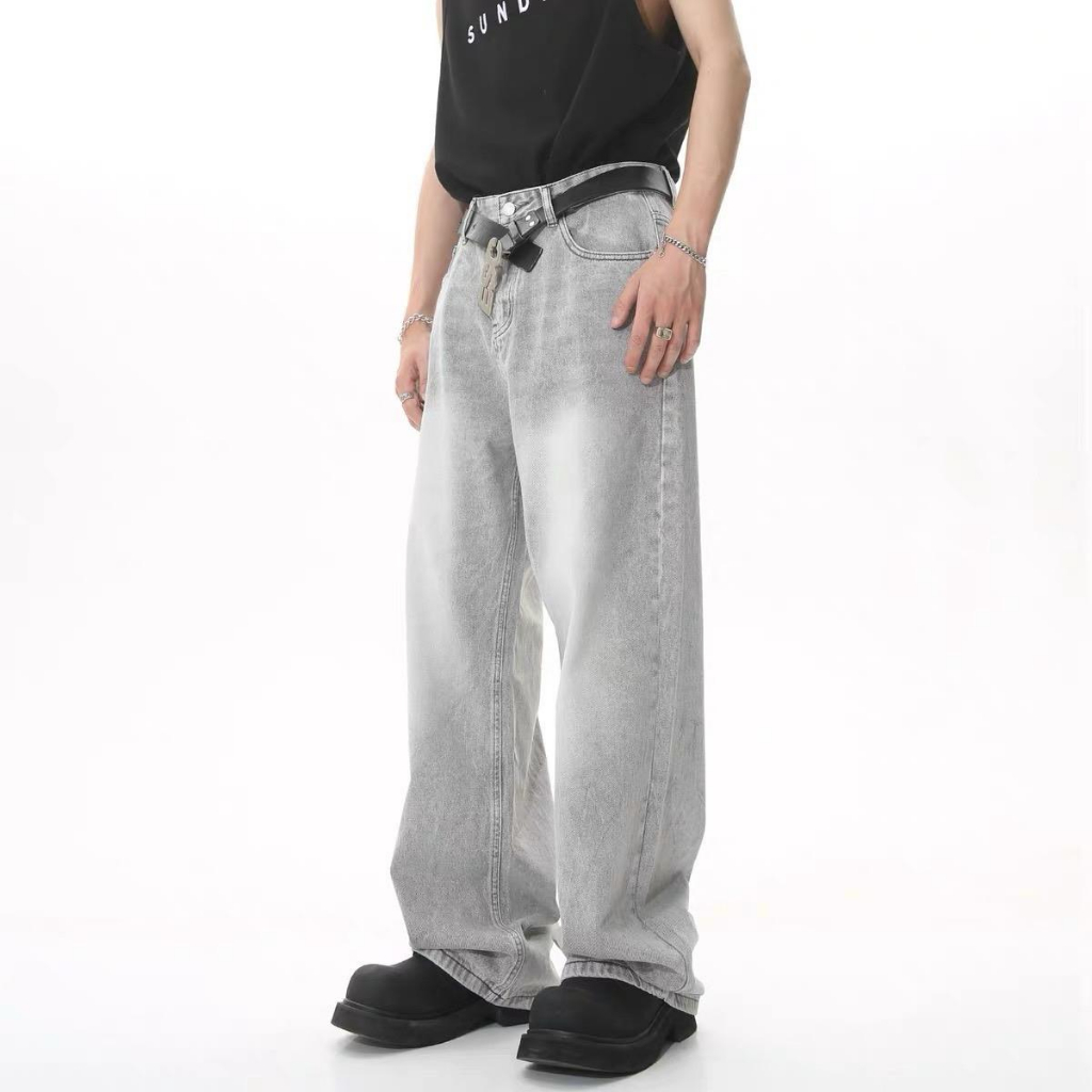 LIGHT SMOKE V2 - Quần jeans wash khói xám