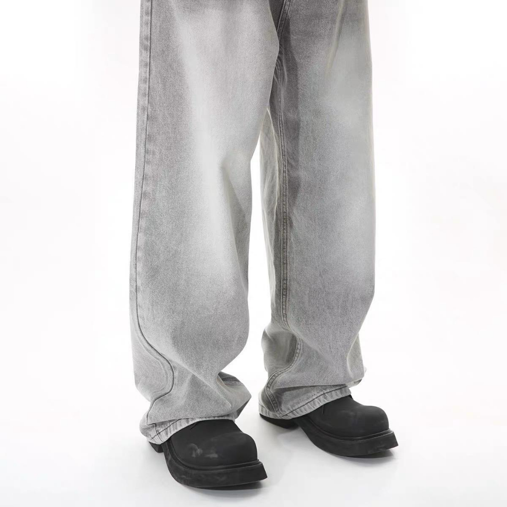 LIGHT SMOKE V2 - Quần jeans wash khói xám