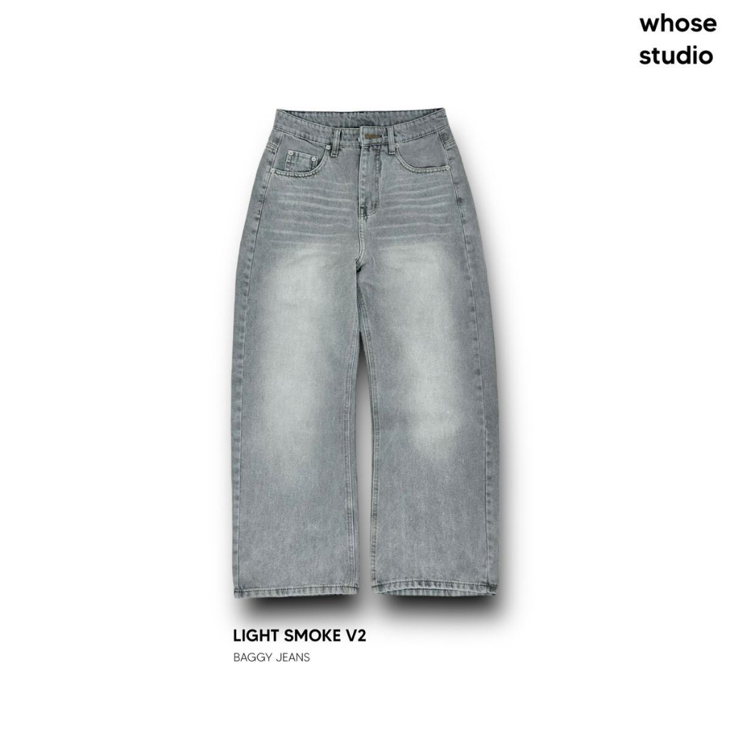 LIGHT SMOKE V2 - Quần jeans wash khói xám